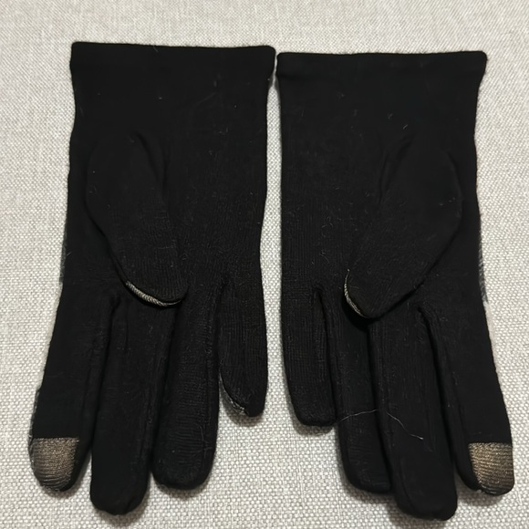 Bass & Co brand Wool Gloves-Classic Buffalo Plaid in Black & White-Sz S-EUC - Picture 4 of 11